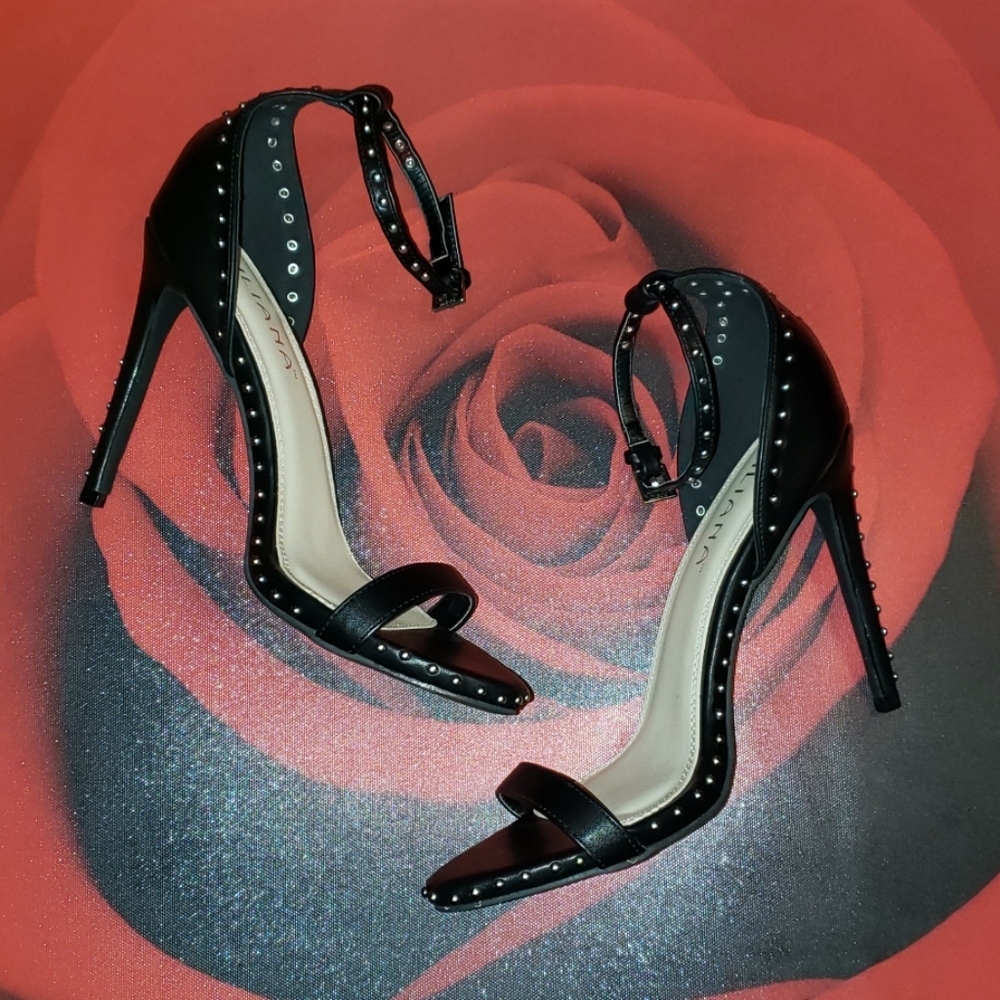 Liliana Black Studded Heels